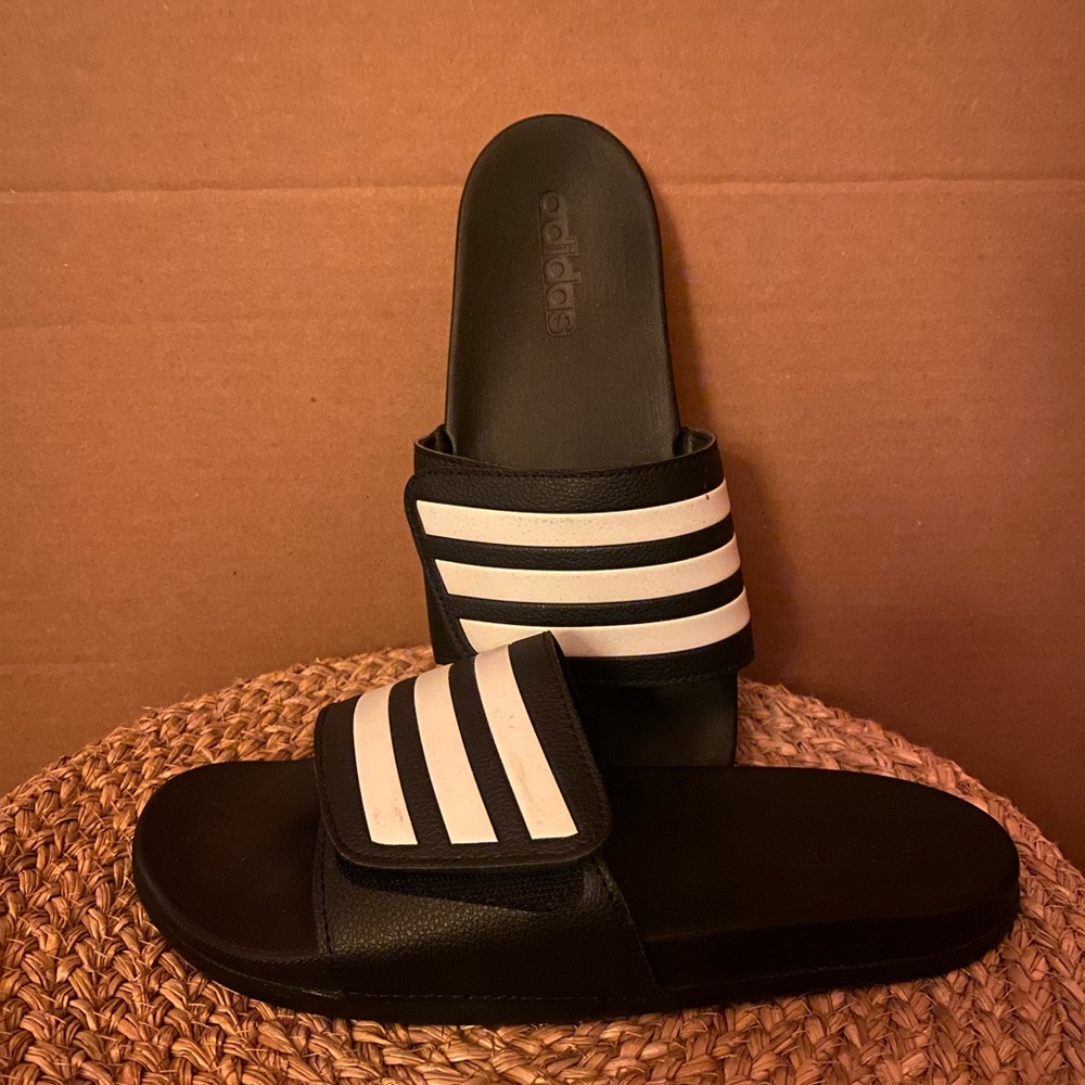 Adidas Mens Adilette Comfort Adjustable Slides
